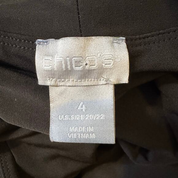 Chico's Plus Size 4 XXL Black Wide Leg Long Sleeve V- Neck Jumpsuit - Picture 6 of 7